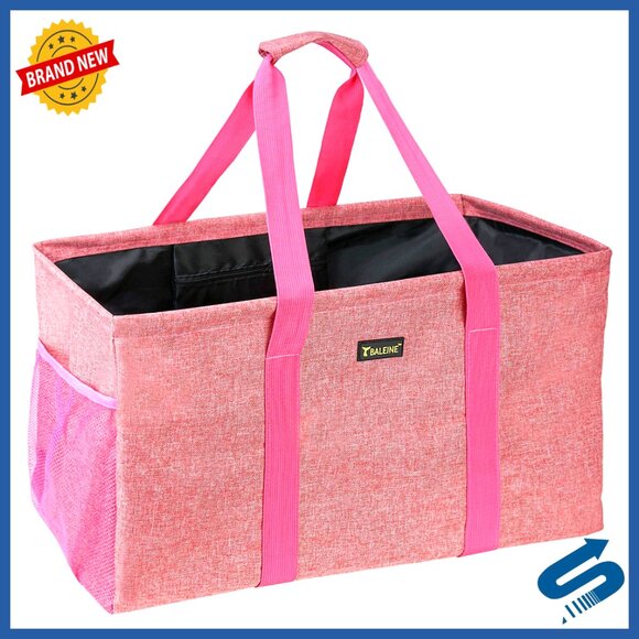Extra Large Utility Tote Bag with Wire Frame for Storage 22x12x10